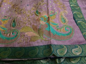 Once Used Very Pretty Saree Full Embroidery,
