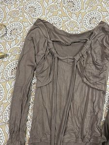 Brown Long Sleeve Top