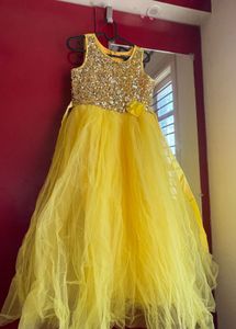 Girls' Stunning Yellow Sequin Dress