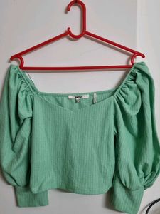 Mint Green Puff Sleeve Top