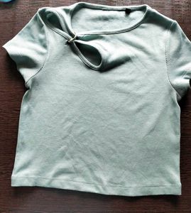Cute Creemy Green Crop Top