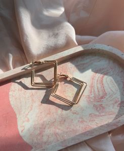 Cute diamond shaped rosegold earrings🌸🤩