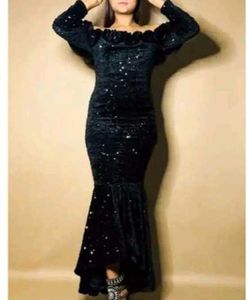 Black Sequin Mermaid Gown