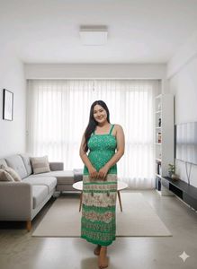 Bohemian Green Maxi Dress