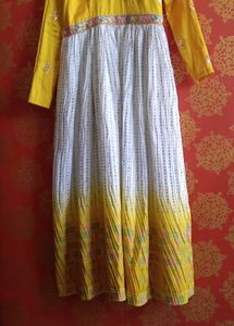 Elegant Yellow & White Kurta