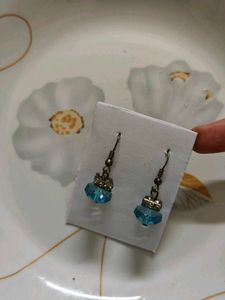 Blue Crystal Drop Earrings