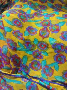 Elegant Yellow And Purple Dupatta