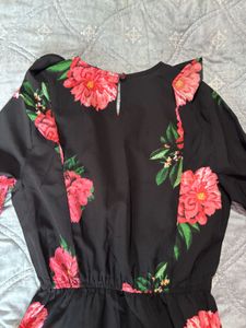 Black Floral Midi Dress