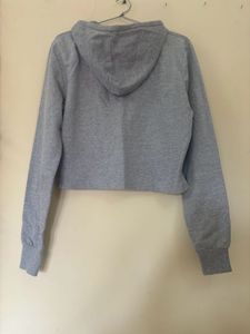 Grey Cropped Hoodie