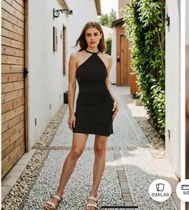 Ruched Halter Mini Dress