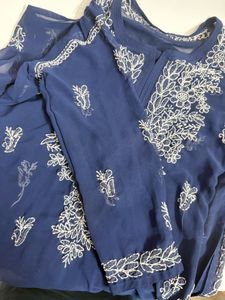 Embroidered Blue Kurta