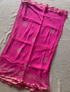 Pink Chiffon Saree