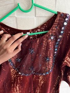 Embellished Brown Kurta