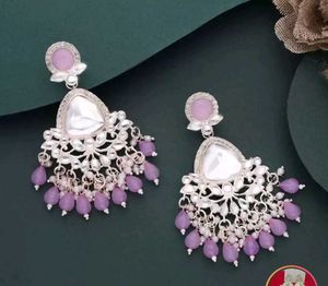Purple Chandbali Earrings