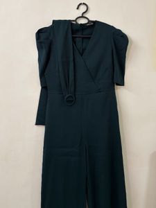 Elegant Green Wrap Jumpsuit