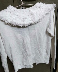 Ruffled Collar Cardigan
