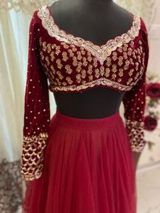 Maroon Embroidered Lehenga Choli