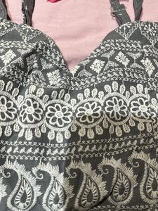 ONLY Grey Embroidered Crop Top❤️