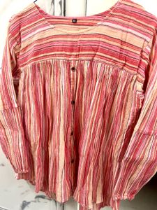 Unused Striped Button-Down Top