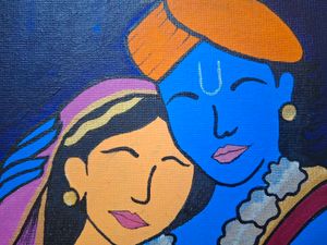 Radha Krishna Simple Canvas Painting