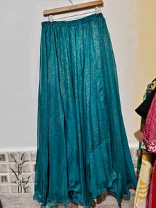 Teal Floral Ethnic Skirt Free Size Fixed Price