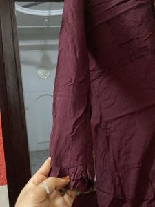 Maroon Embroidered Long Dress