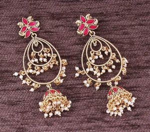 Stylish Jhumka Earrings pink