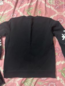 Snowflake Print Black Sweatshirt
