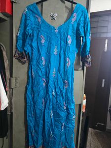 Blue Embroidered Kurta