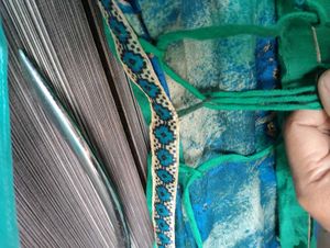 Blue &amp; Green Embellished Anarkali