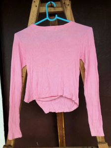 Light Pink Ribbed Crop Top