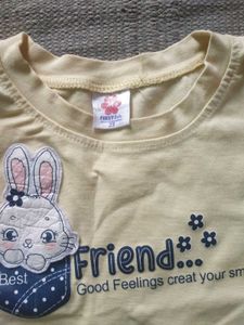 Girls Yellow T Shirt With Short
