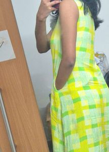 Fusion - Printed Button-Down A-line Dress with Spr