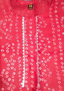 Red Bandhani Kurta