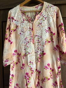 Mul cotton chikankari kurta