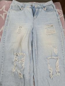 Ripped Wide Leg Jeans