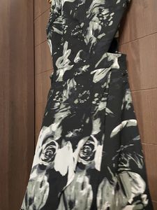 Waist Cut-Out Floral Print A-line Dress