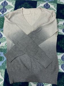 Ombre V-Neck Knit Sweater