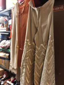 Elegant Orange &amp; Beige Salwar Kameez