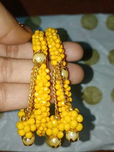 Yellow Beaded Bangle Set