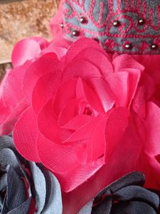 Cute Flower Girl Frock Gray &amp; Pink