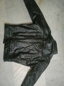 Black Leather Look Jacket