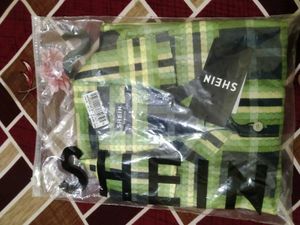 Shein Green Plaid Shirt