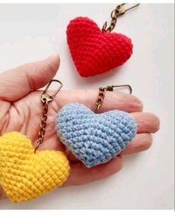 Crochet Heart Bagcharms