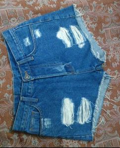 Distressed Denim Shorts