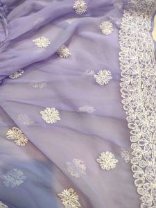 Lavender Embroidered Sheer Top