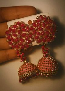 Pink Long Jhumkas