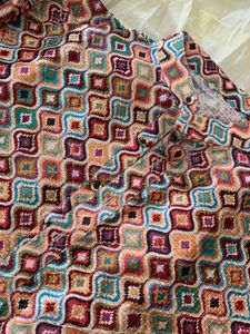 Designer mens kurta, multicolour, small size