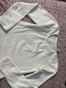Square Neck White Top