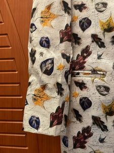 Floral Print Mandarin Collar Jacket
